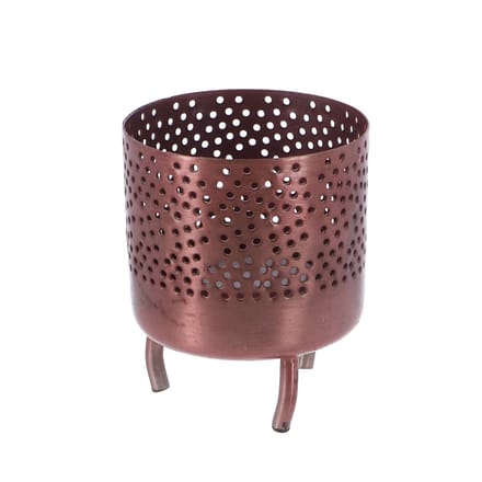Gifts Amsterdam Metalen Theelichthouder Luca 10x8 cm Koper
