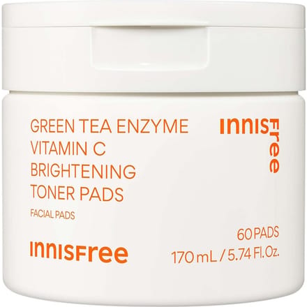 INNISFREE Green Tea Enzyme Vitamin C Brightening Toner Pads - 60 pads