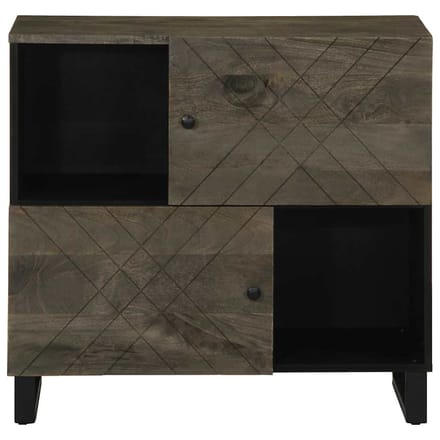 vidaXL - Dressoir - 80x33x75 - cm - massief - mangohout - zwart