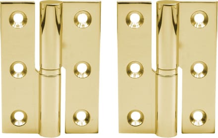 Paumelle - 70x50mm - Messing gepolijst - Rechtsdraaiend - 2 stuks