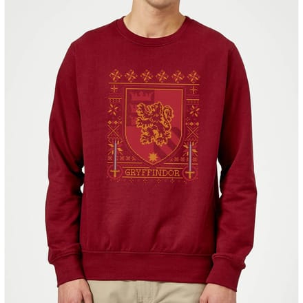 Harry Potter Gryffindor Crest kersttrui - Burgundy - M
