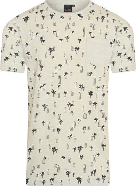 Mario Russo T-shirt - Lichtgroen - Surf Patroon - Zomershirt - L