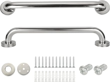 Set van 2 Stevige Douchehandgrepen 40 cm - RVS Veiligheidsbeugel voor Badkamer en Toilet