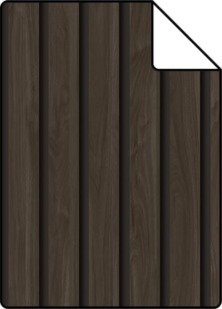 Proefstaal ESTAhome behang houten wandpanelen 3d donkerbruin - 26.5 x 21 cm - 139610-S