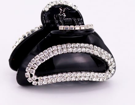 Haarklem middel zwart met strass