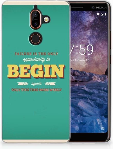 Nokia 7 Plus Siliconen hoesje met naam Quote Begin