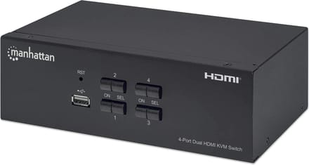 Manhattan 153539 - KVM Switch - Dual HDMI - 4 Computers - 4K Ultra HD
