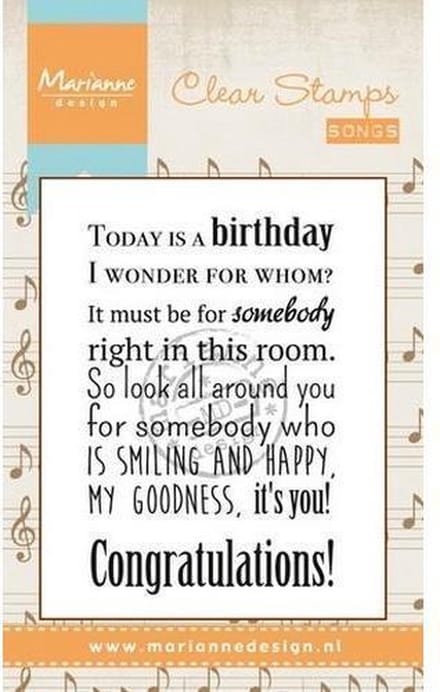 Marianne Design Stempel Song Today is a birthday (EN) CS0965