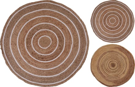 Home&Styling Vloerkleed Jute boho - Dia 90 cm - 2 Soorten - Naturel