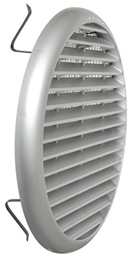 Ventilatierooster van kunststof met veren - Diameter 235 mm - Grijs