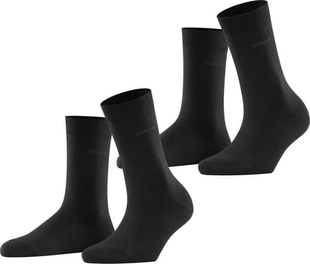 Esprit Basic Easy 2-Pack drukvrije comfort tailleband katoen multipack sokken dames zwart - maat 35-38