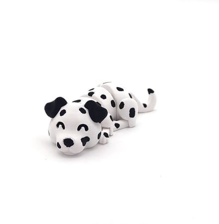 Gearticulleerde Dalmatier Hond – Flexibel Beweegbaar 3D Print Wit Zwart – Schattig Hondje Figuur