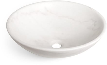 FugaFlow Efficiente Arredo Arino Waskom - 42x42x14cm - rond - marmer - wit