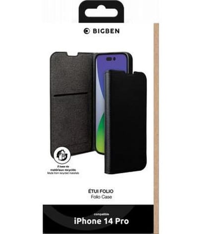 Bigben Connected - Telefoonhoesje - Kaarthouder - iPhone 14 Pro - Zwart