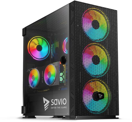Savio Raptor X1 ARGB Mesh / Glas - MDT - ATX - Case - Tower - Zwart