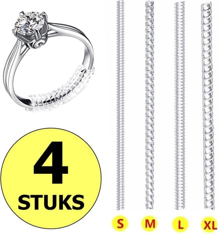 Fako Bijoux® - Ringverkleiner Set - Ring Verkleiner Onzichtbaar - 4 Stuks - Transparant