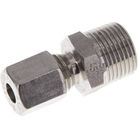 6L & R3/8'' RVS Rechte Snijringkoppeling Buitendraad 315bar ISO 8434-1