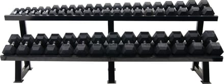 Muscle Power Dumbbellrek Heavy 2-laags - Zwart