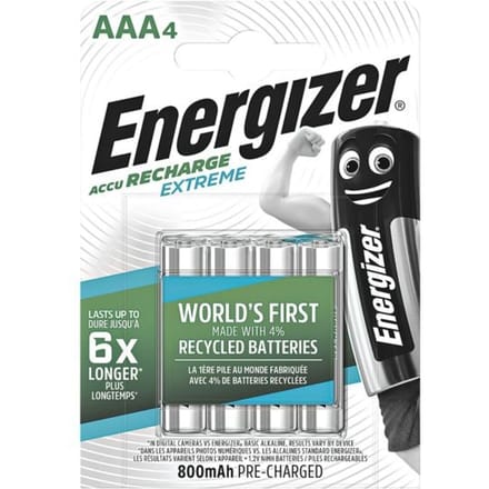 Energizer Extreme HR03 Oplaadbare AAA batterij (potlood) NiMH 800 mAh 1.2 V 4 stuk(s)