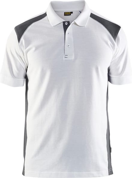 Blaklader Poloshirt piqué 3324-1050 - Wit/Donkergrijs - M
