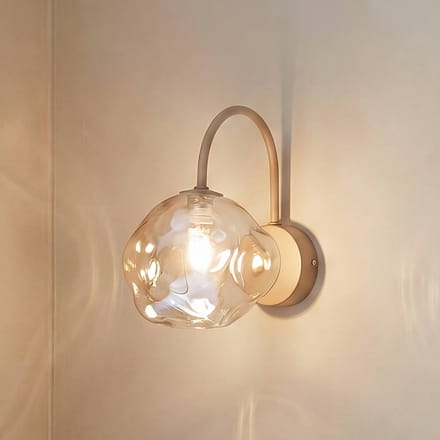 TK Lighting Wandlamp Lava, beige, glas, hoogte 21 cm, G9