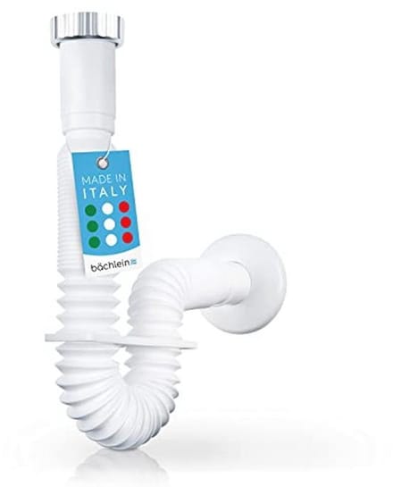 Afvoerslang - Wastafelslang - Onder de gootsteen - Uitschuifbaar en flexibel - 320-800 mm - Wit