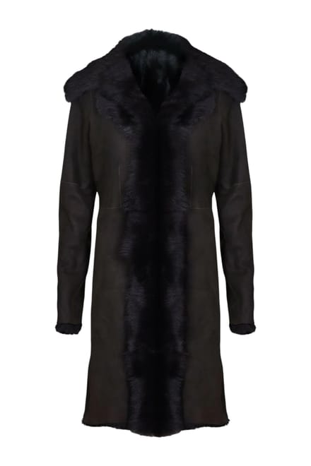 Dames bruine Toscaanse schapen suède trenchcoat - Celeste