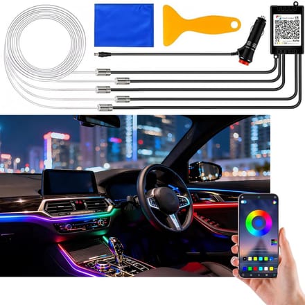 CLVP® Auto Interieur Verlichting - Led Strip Auto – 6M – Met App - RGB
