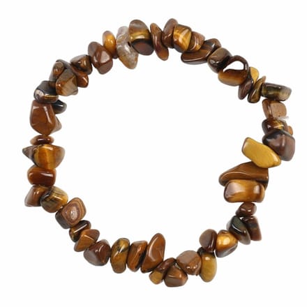 Fako Bijoux® - Edelsteen Armband - Little Stones - Splitsteen - Natuursteen - Tijgeroog - Bruin