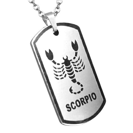 Montebello Ketting Schorpioen - 316L Staal - Horoscoop - 25x42mm - 60cm