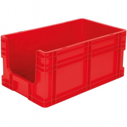 Kunststof stapelbak - - Rood - 295 mm x 505 mm x 180 mm- - Polymethylmethacrylaat (PMMA) - -