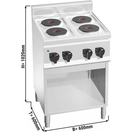 GGM Gastro Elektroherd - 8 kW - 4 Platten Rund Zilver