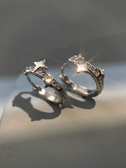 Gading® dames oorringen met ster-13mm-zilver 925