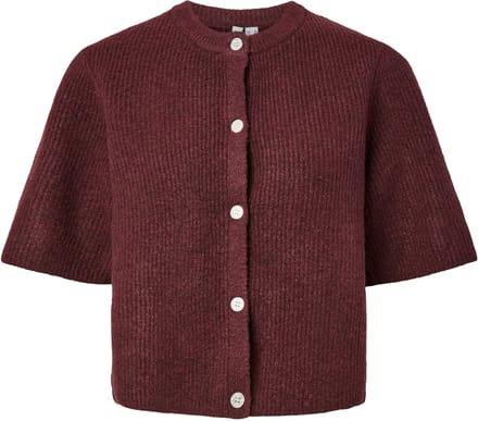 Pieces Vest Pcsilly Ss O-neck Knit Cardigan Noo 17158220 Tawny Port Dames Maat - S
