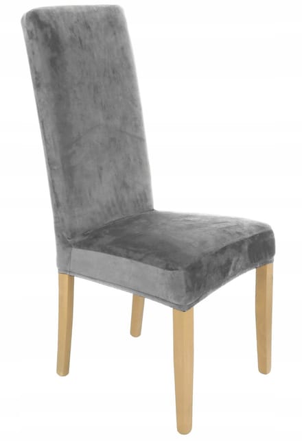 Ubieramy-meble Serie - Elastische Stoelbekleding - Grijs - Hoogsteun - Velours