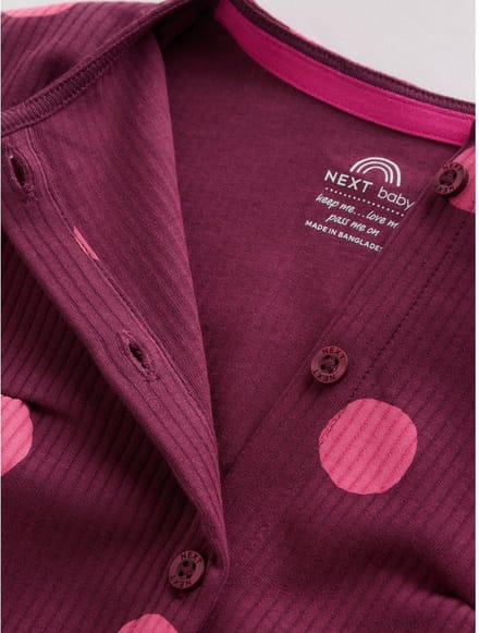 Next - Meisjes - Set van 3 babyrompers met knopen - Bruin
