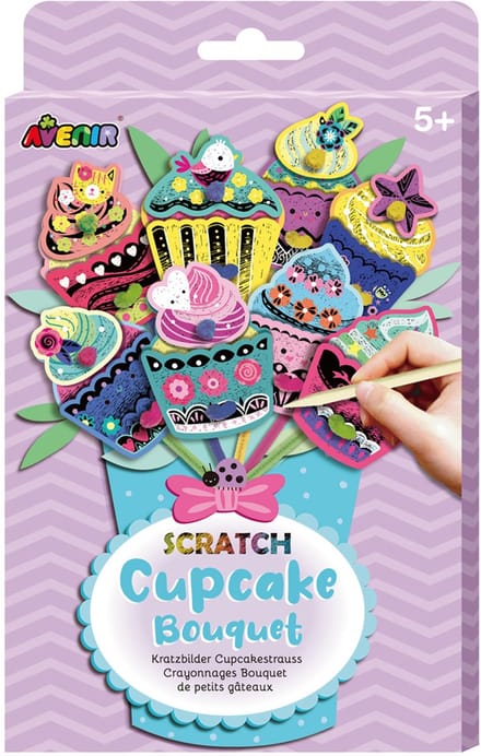 AVENIR Scratch Boeket - Cupcake - Maak Je Eigen Boeket - Knutselplezier - 5 Jaar