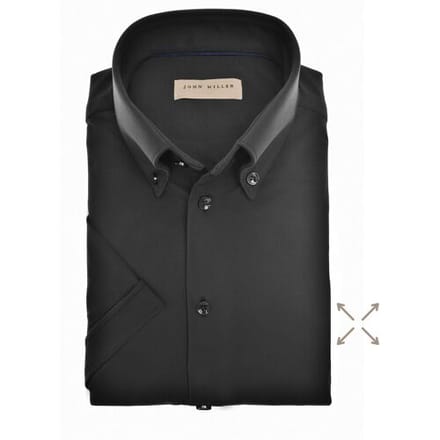 John Miller Overhemd Slim-Fit Hyperstretch Short Sleeve Zwart / male