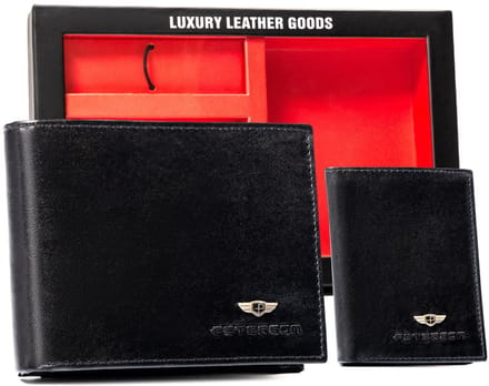 Peterson Luxury - Cadeauset Heren - Portefeuille & Pasjeshouder - Echt Leer - RFID Bescherming