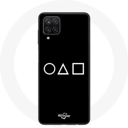 Coque - Samsung - Galaxy A12 - Souple - Noir - Squid Game symboles noir