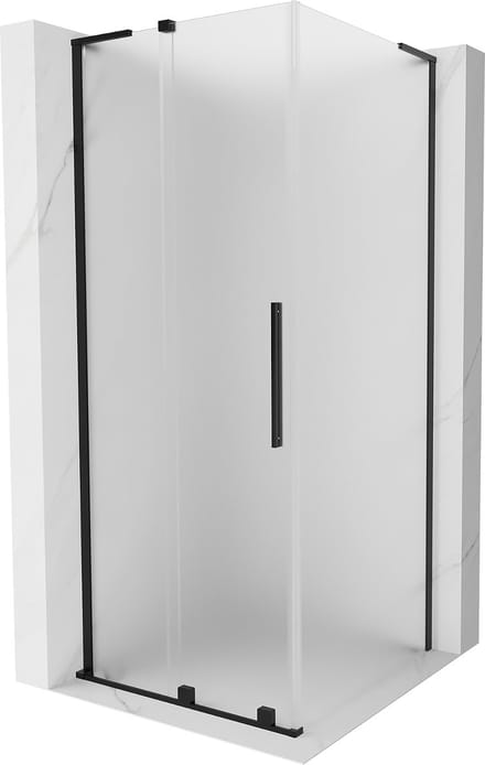 Mexen Velar L douchecabine verschuifbaar 100 x 100 , matglas, zwart - 871-100-100-33-70