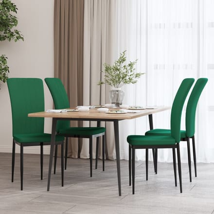 vidaXL - Eetkamerstoelen - 4 - st - fluweel - donkergroen