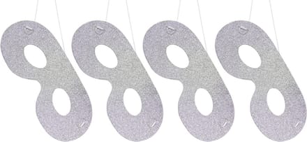 Folat Verkleedmaskers Glitter Karton Zilver One-size 4 Stuks
