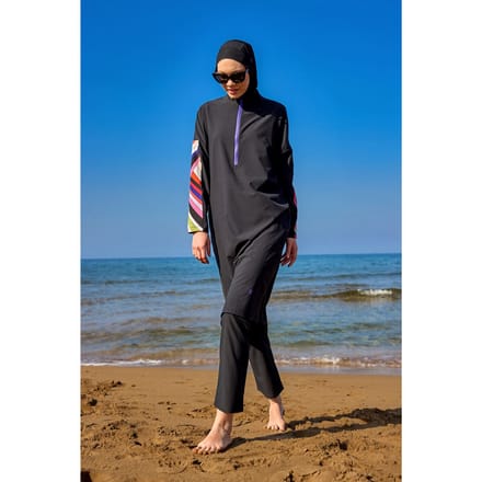 Zwarte Burkini-set met volledige dekking