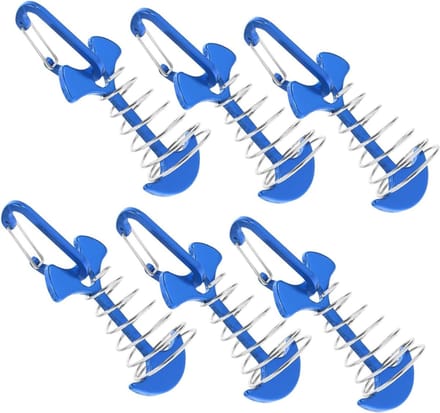 Grondpennen Set - Tentharingen Ankers - Tent Vastzetten - Visgraat Ontwerp - 6 Sets - Blauw