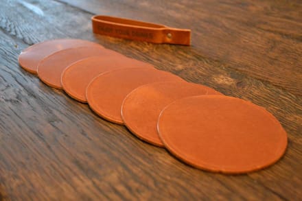 Cognac onderzetters Van echt leer