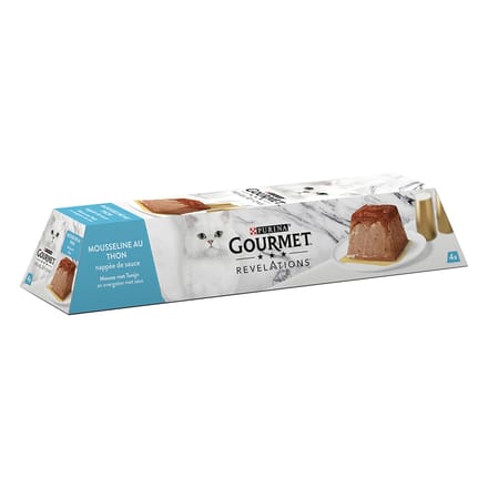 12x57g Mousse met Tonijn Gourmet Revelations Kattenvoer