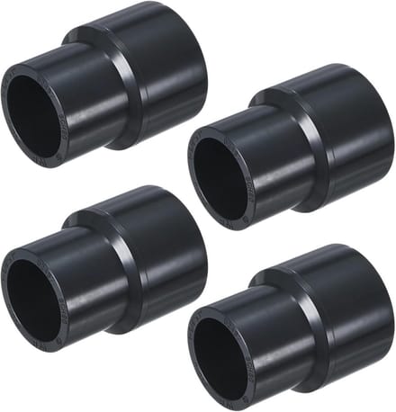 4-Pack PVC Reducer Koppeling 32x27 mm Rechte Verloopstuk voor Waterleidingen - Grijs