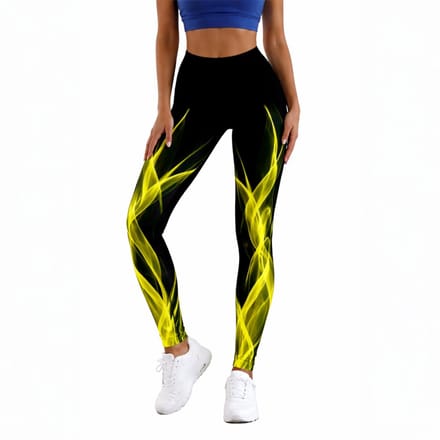 Flame Legging - Dames - Vlammen - Mode - Sport - Lang