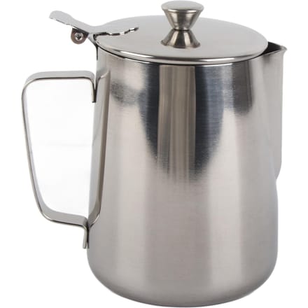 Roestvrijstalen Koffiekop Mok Melkopschuitlepel Kan met Deksel voor Latte Koffiekunst(1000 ml) gray
